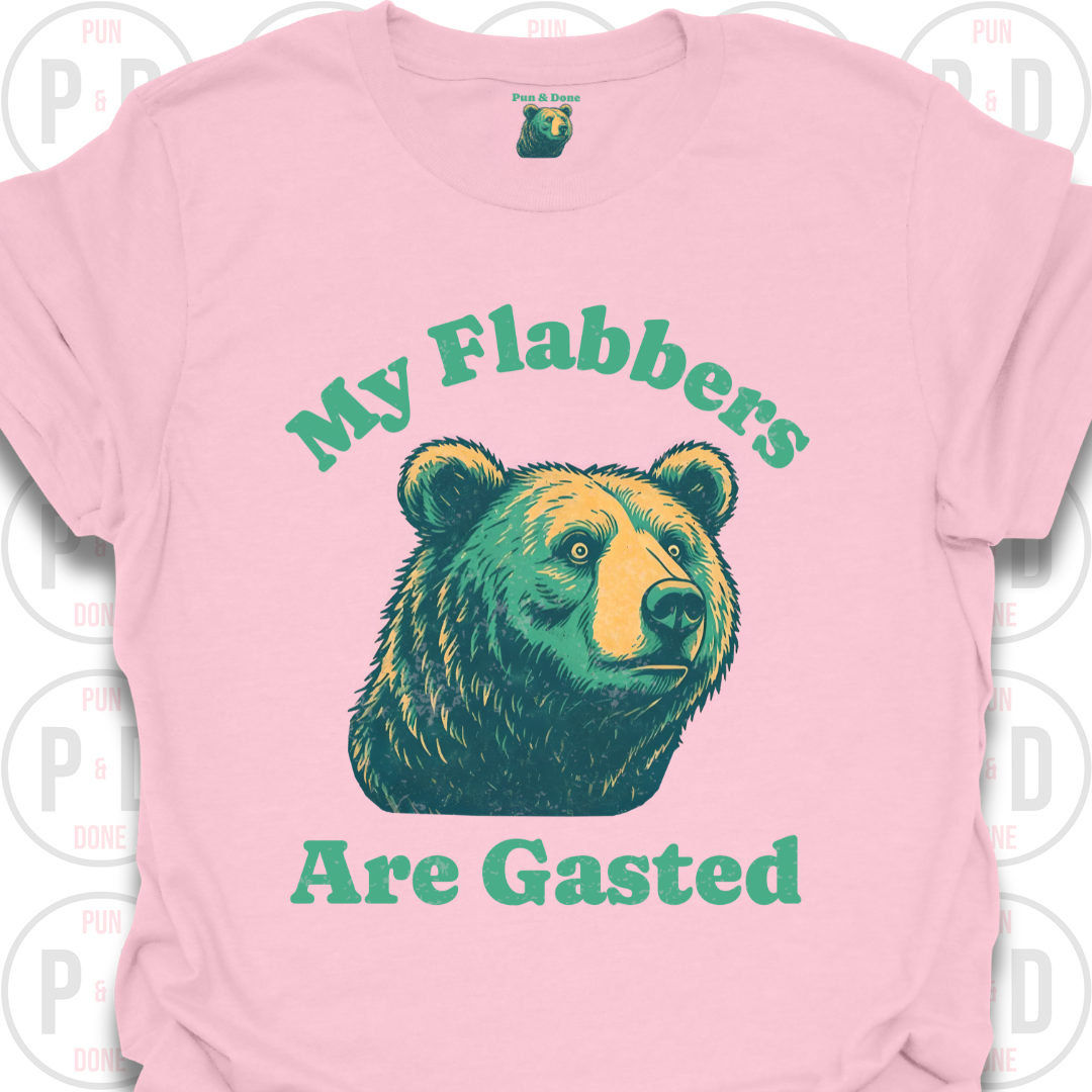 My Flabbers Are Gasted, Bear, T-Shirt (Distressed)