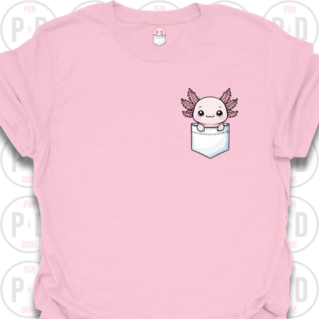 Peek-a-Boo Pocket, Axolotl, T-Shirt