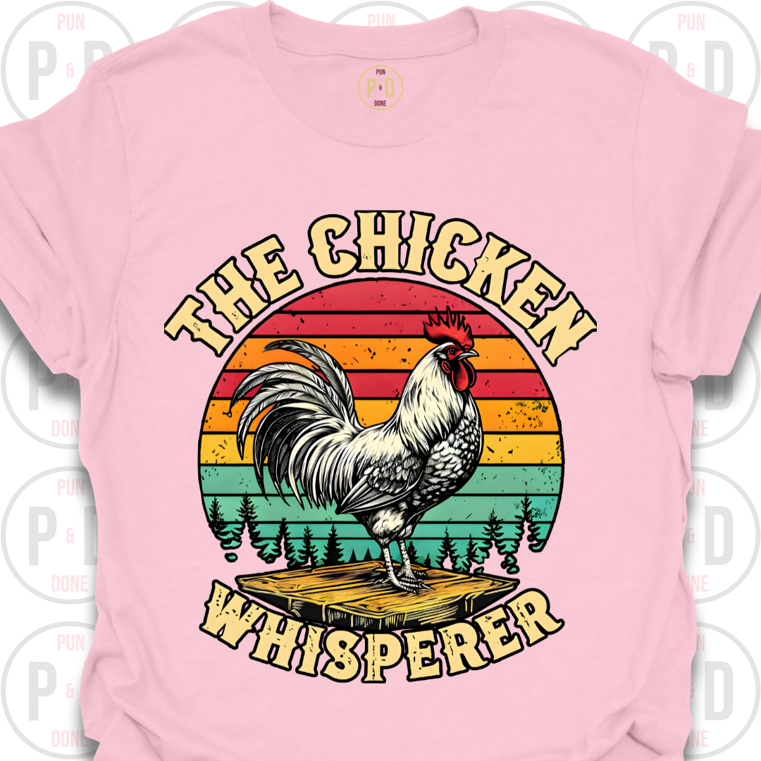 Retro Sunset Rooster, T-Shirt