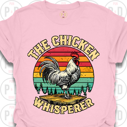 Retro Sunset Rooster, T-Shirt