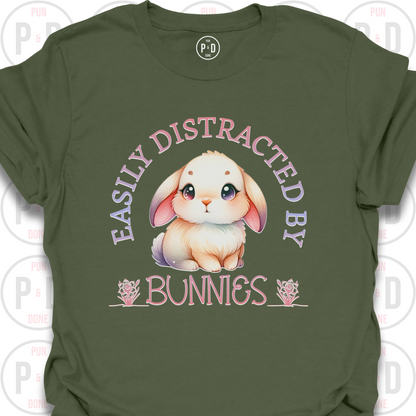 Easily Distracted by Bunnies, T-Shirt