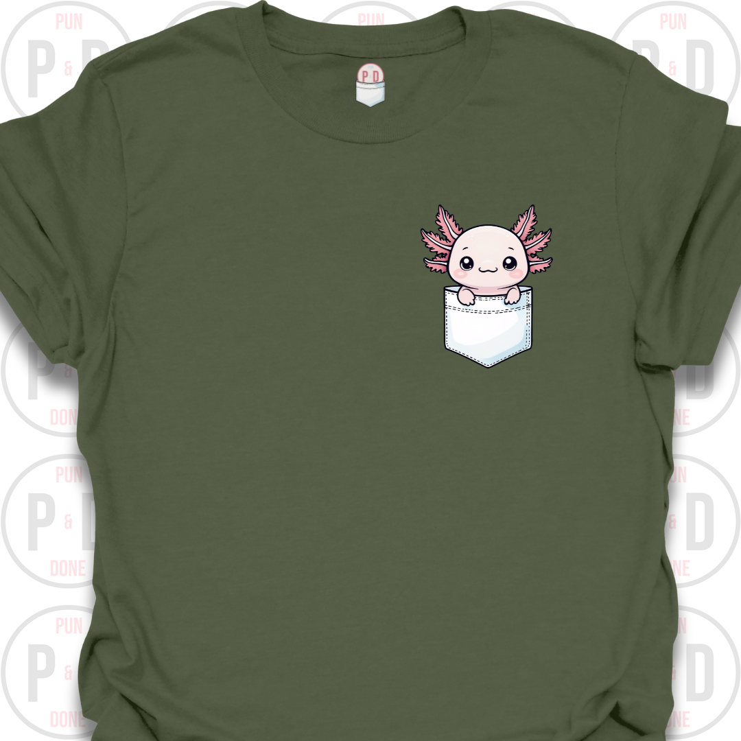 Peek-a-Boo Pocket, Axolotl, T-Shirt
