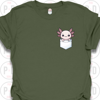 Peek-a-Boo Pocket, Axolotl, T-Shirt