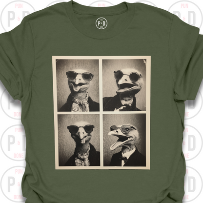 Retro Photobooth Ostrich, T-Shirt