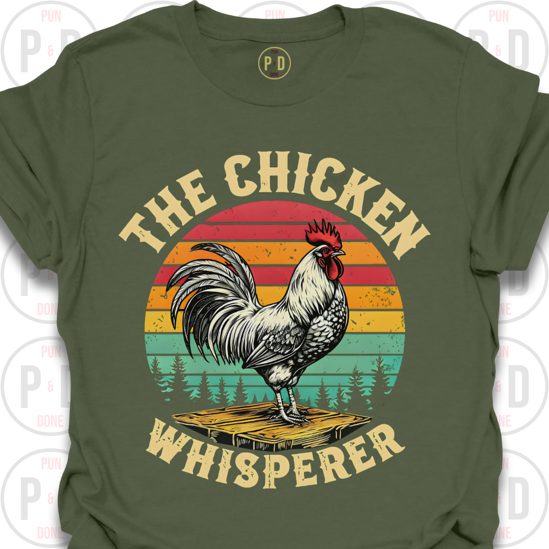 Retro Sunset Rooster, T-Shirt