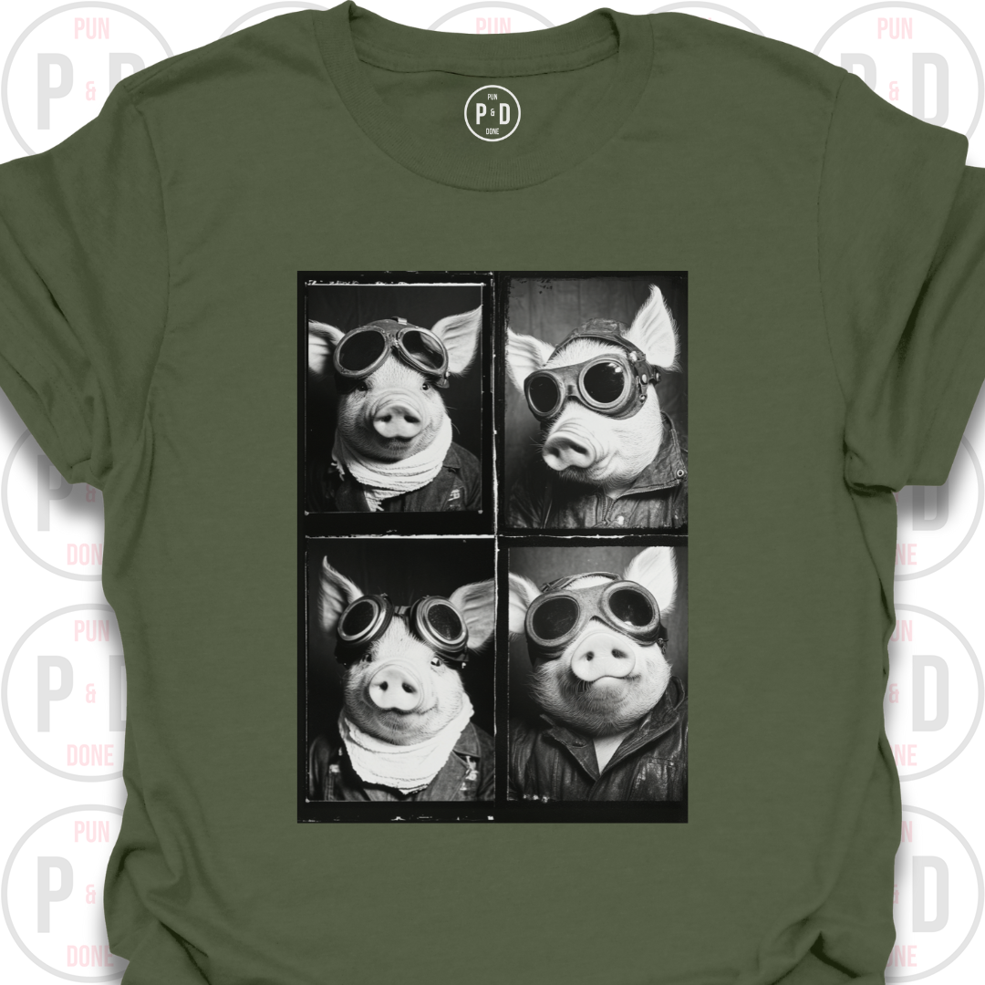 Retro Photobooth Pig, T-Shirt