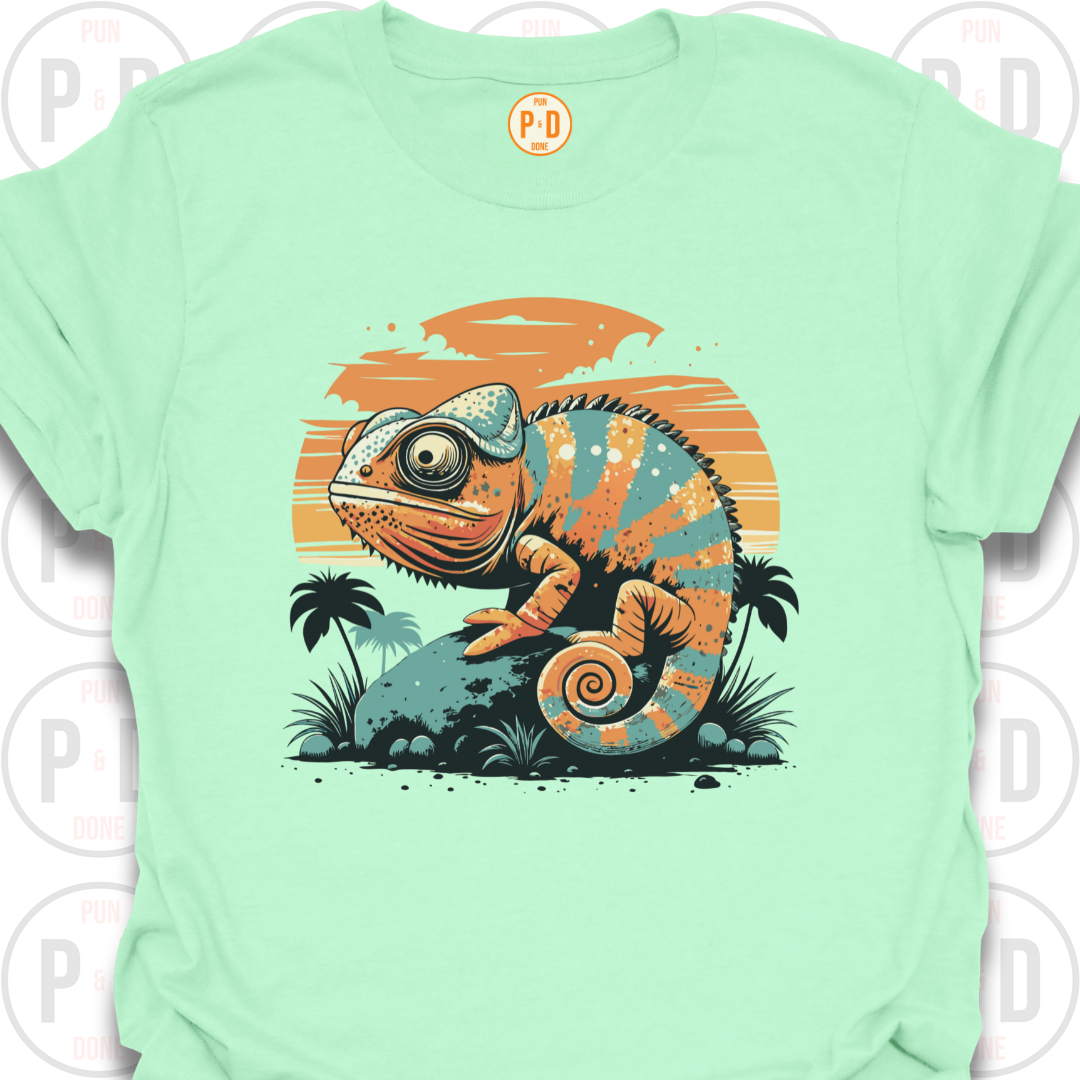 Chameleon Retro Sunset, T-Shirt