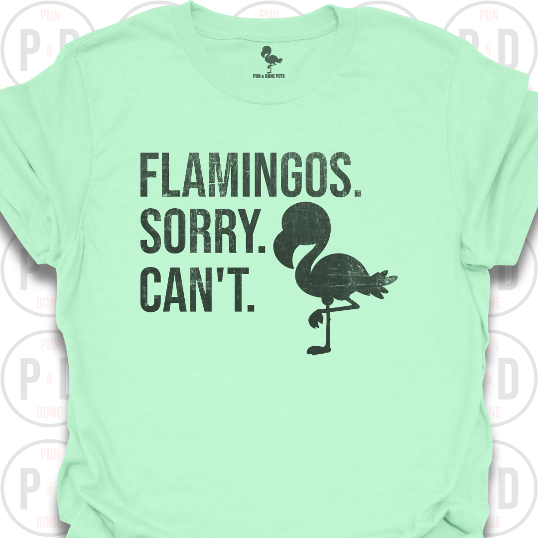 Flamingos. Sorry. Can't. T-Shirt (Distressed)