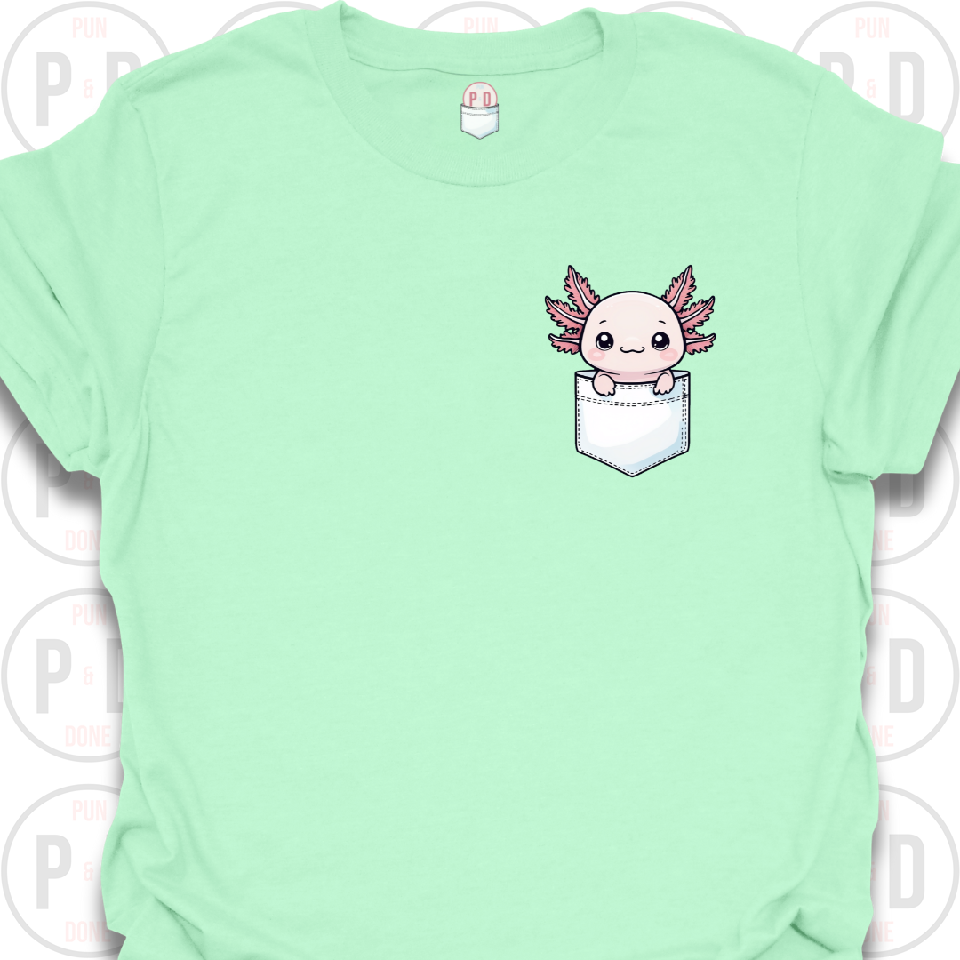 Peek-a-Boo Pocket, Axolotl, T-Shirt