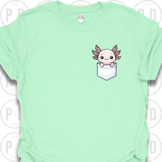 Peek-a-Boo Pocket, Axolotl, T-Shirt