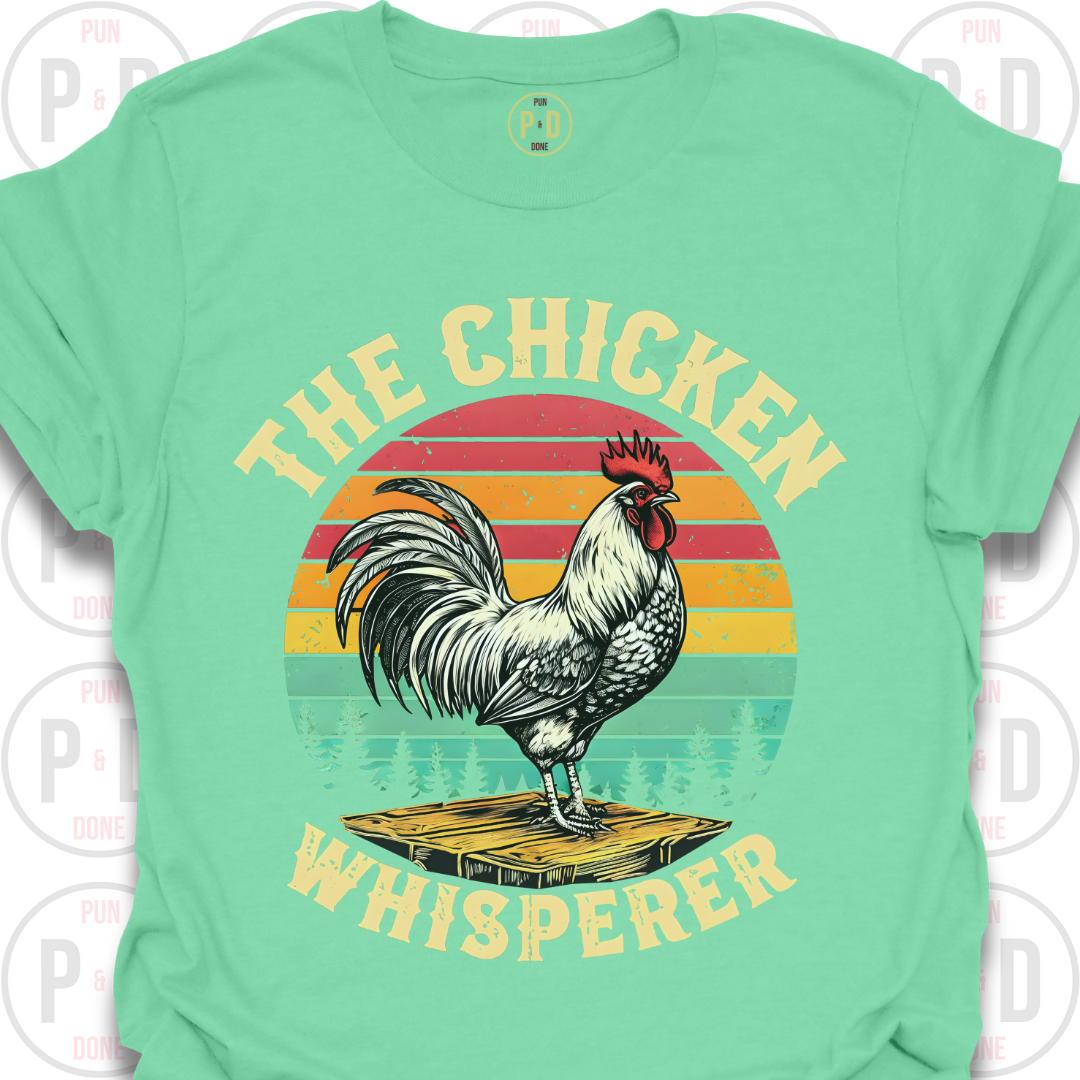 Retro Sunset Rooster, T-Shirt