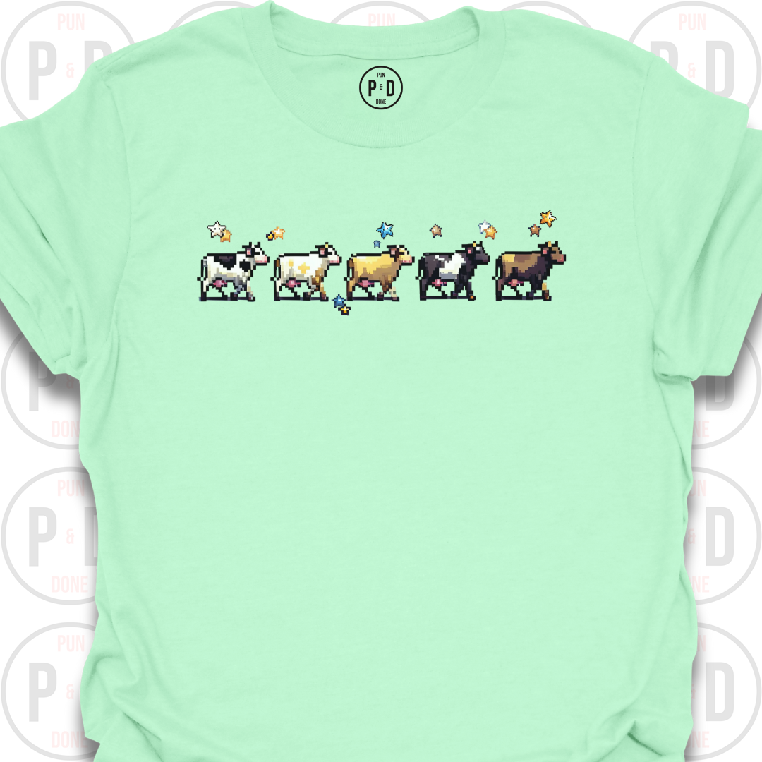 8-Bit Cows, T-Shirt