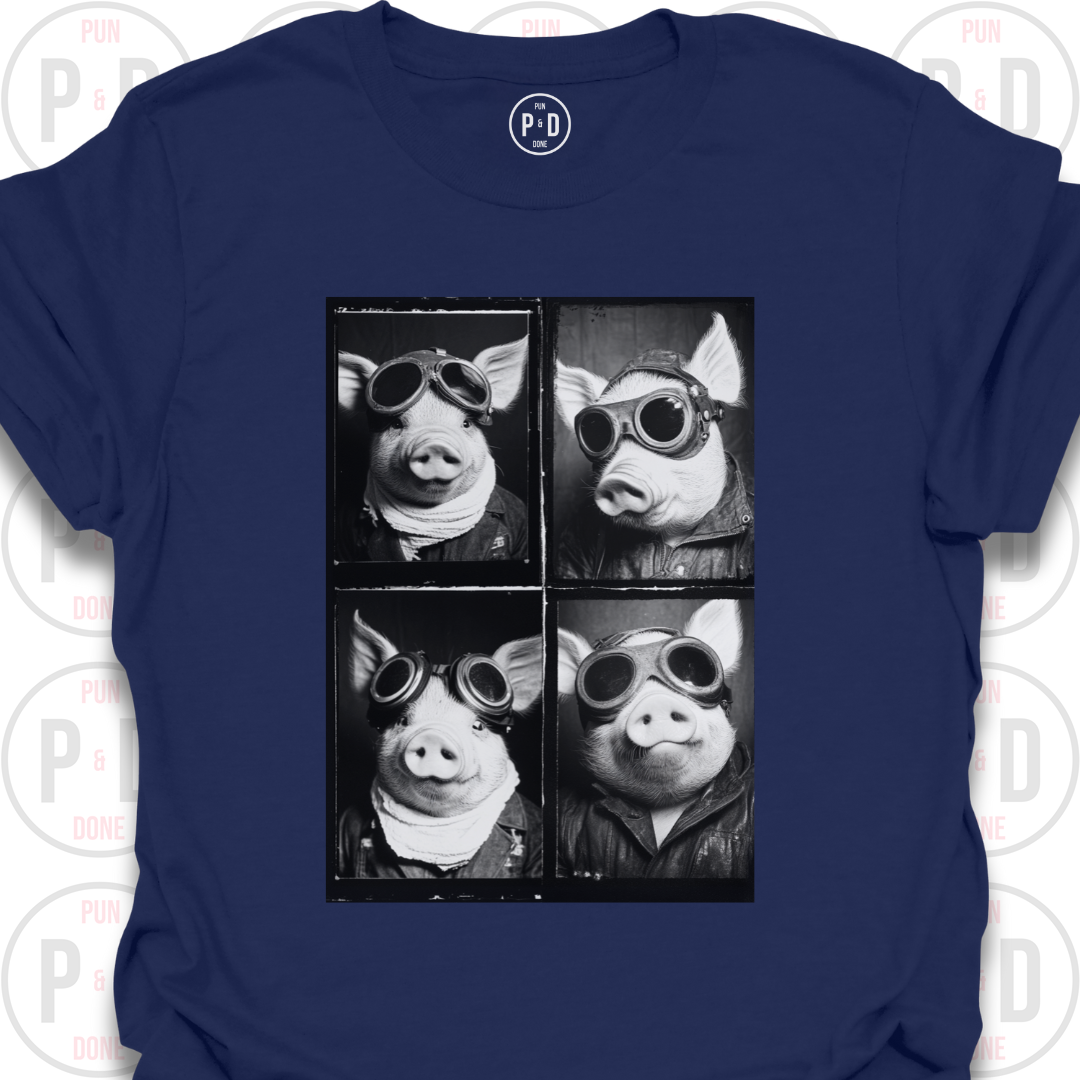 Retro Photobooth Pig, T-Shirt