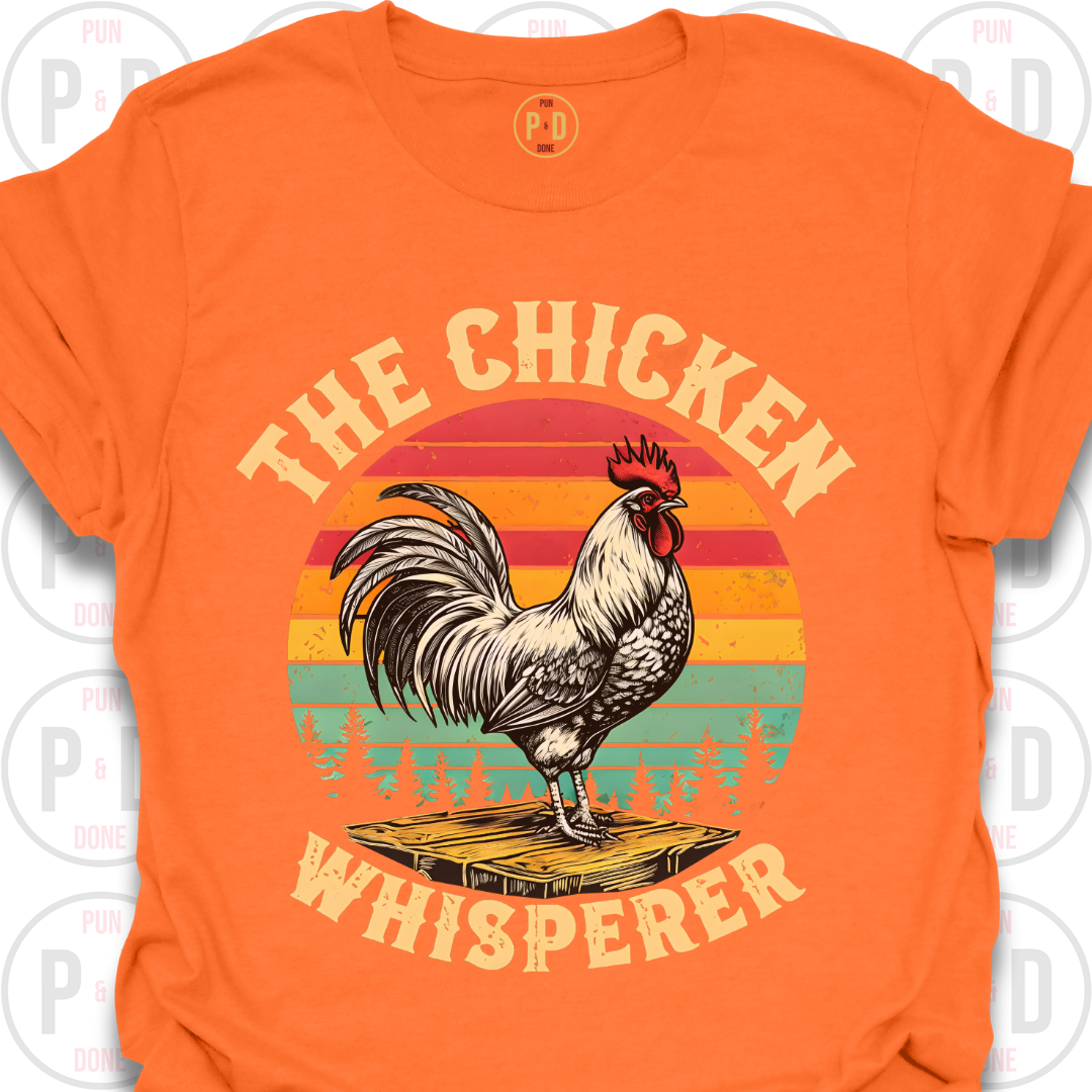 Retro Sunset Rooster, T-Shirt
