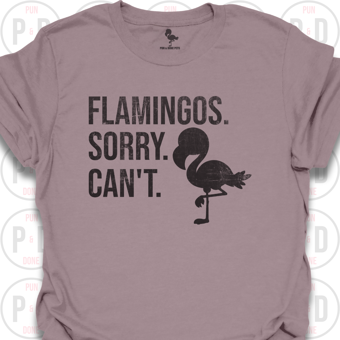 Flamingos. Sorry. Can't. T-Shirt (Distressed)