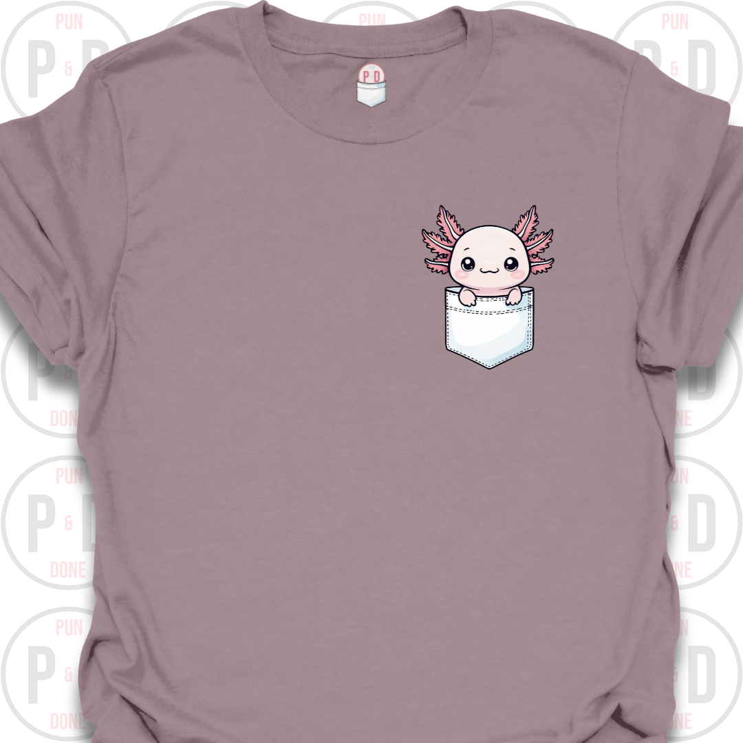 Peek-a-Boo Pocket, Axolotl, T-Shirt