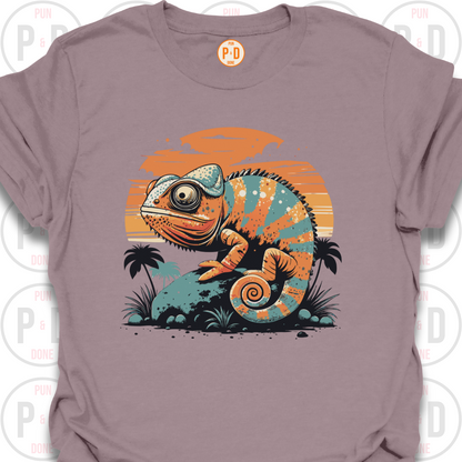 Chameleon Retro Sunset, T-Shirt