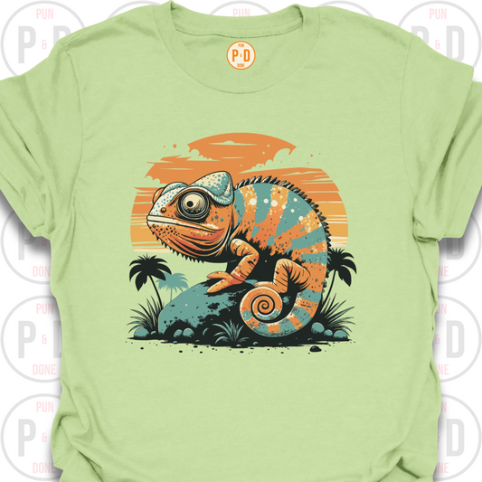 Chameleon Retro Sunset, T-Shirt