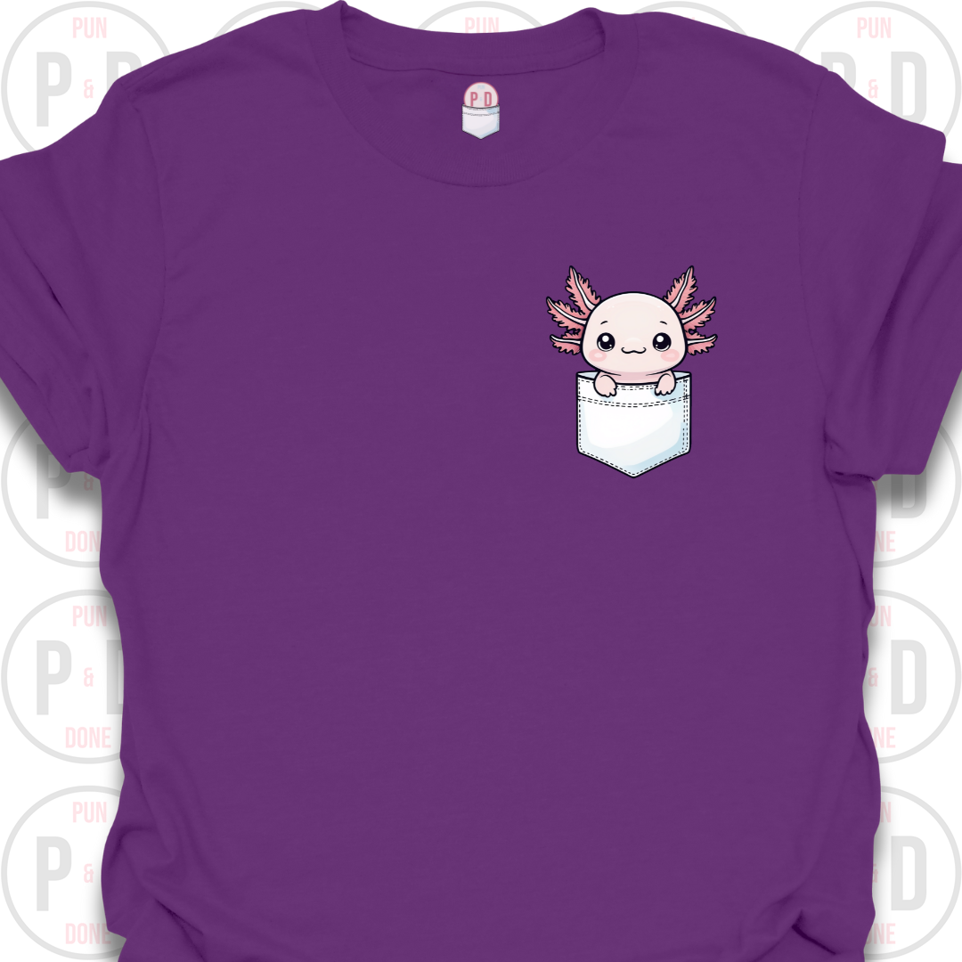 Peek-a-Boo Pocket, Axolotl, T-Shirt