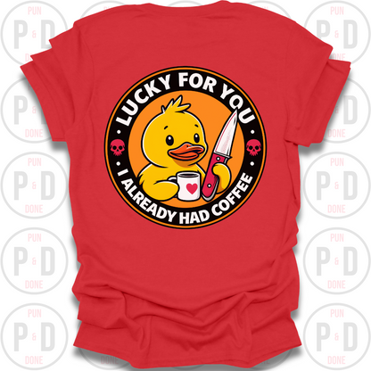 Lucky For You, Duck, T-Shirt (Front/Back)