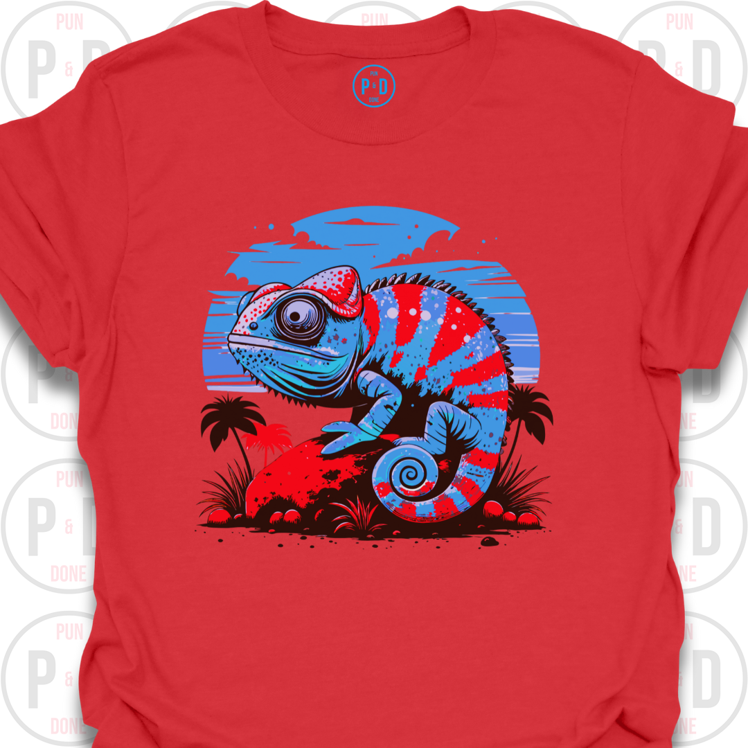 Chameleon Retro Sunset, T-Shirt