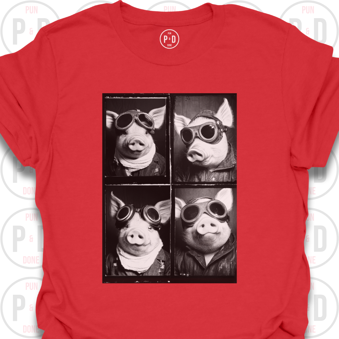 Retro Photobooth Pig, T-Shirt
