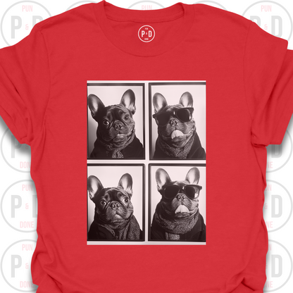 Retro Photobooth Bewildered Frenchies, T-Shirt