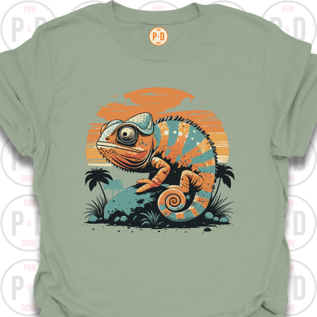 Chameleon Retro Sunset, T-Shirt