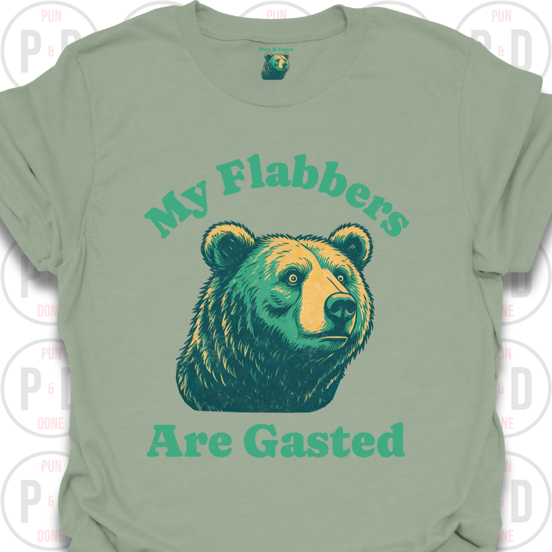 My Flabbers Are Gasted, Bear, T-Shirt (Distressed)
