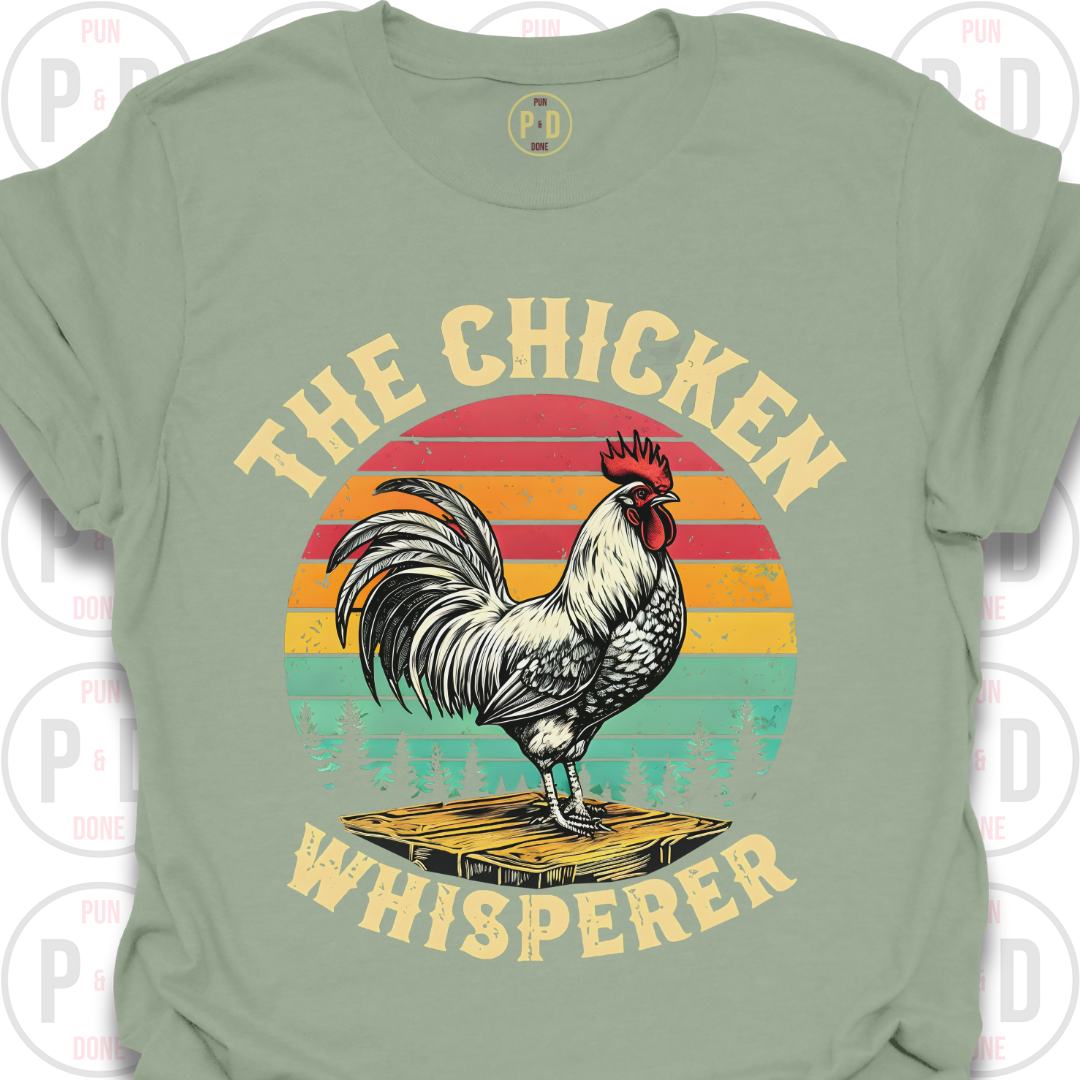 Retro Sunset Rooster, T-Shirt