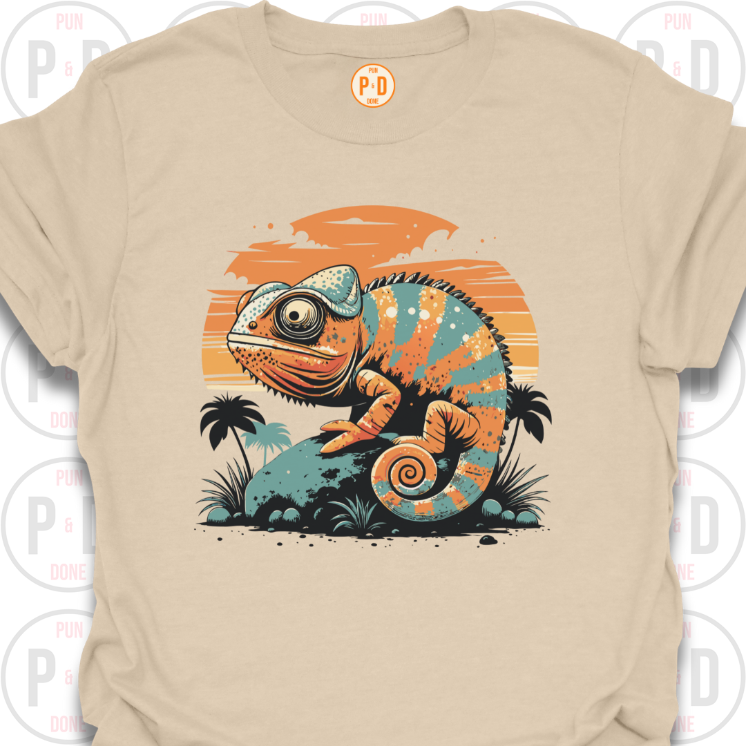 Chameleon Retro Sunset, T-Shirt
