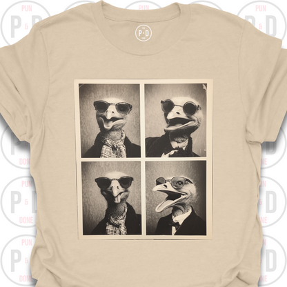Retro Photobooth Ostrich, T-Shirt
