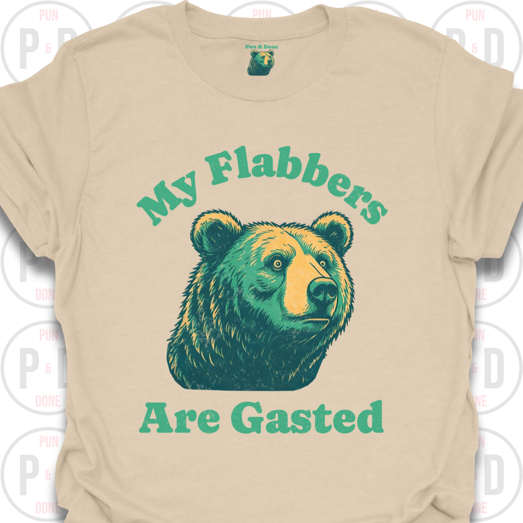 My Flabbers Are Gasted, Bear, T-Shirt (Distressed)