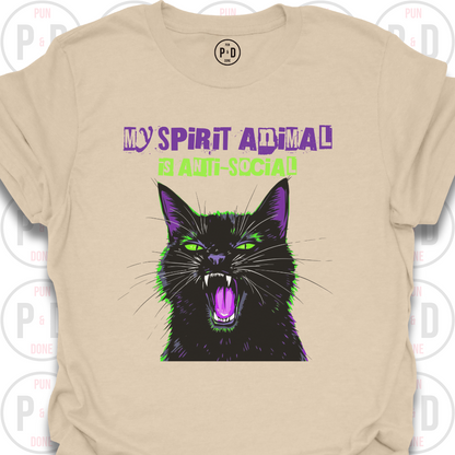 Anti-Social Spirit Animal, Black Cat, T-Shirt