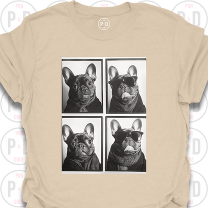 Retro Photobooth Bewildered Frenchies, T-Shirt