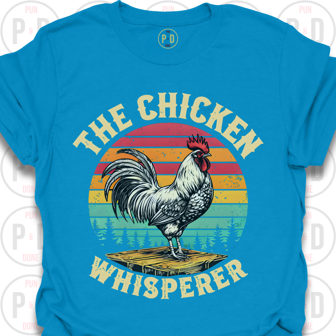 Retro Sunset Rooster, T-Shirt