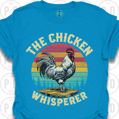 Retro Sunset Rooster, T-Shirt