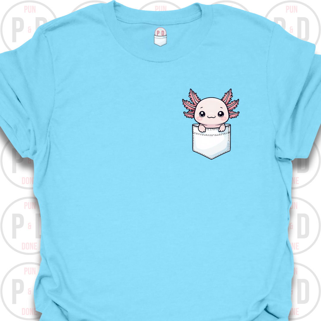 Peek-a-Boo Pocket, Axolotl, T-Shirt