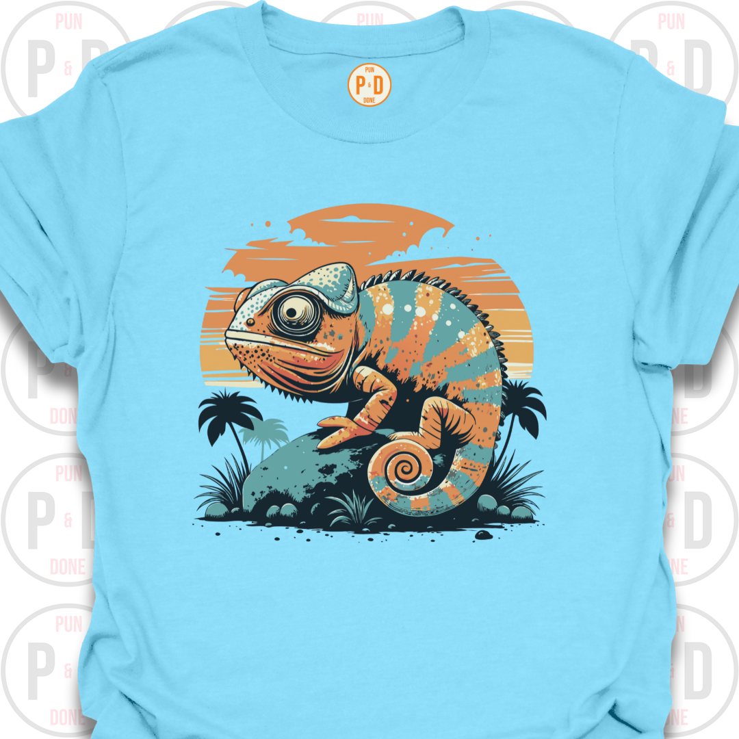Chameleon Retro Sunset, T-Shirt