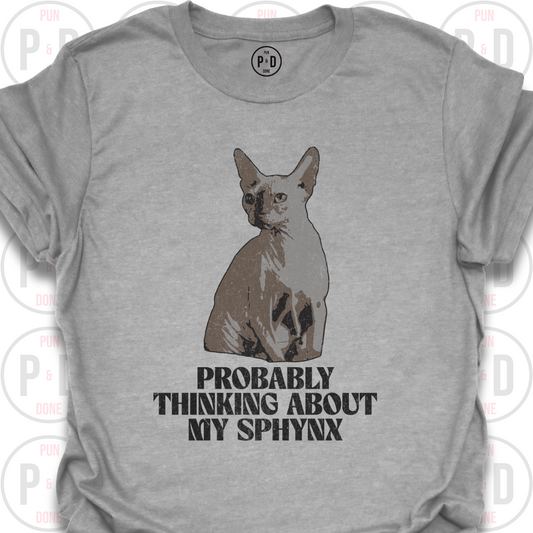 Probably Thinking About My Sphynx, T-Shirt