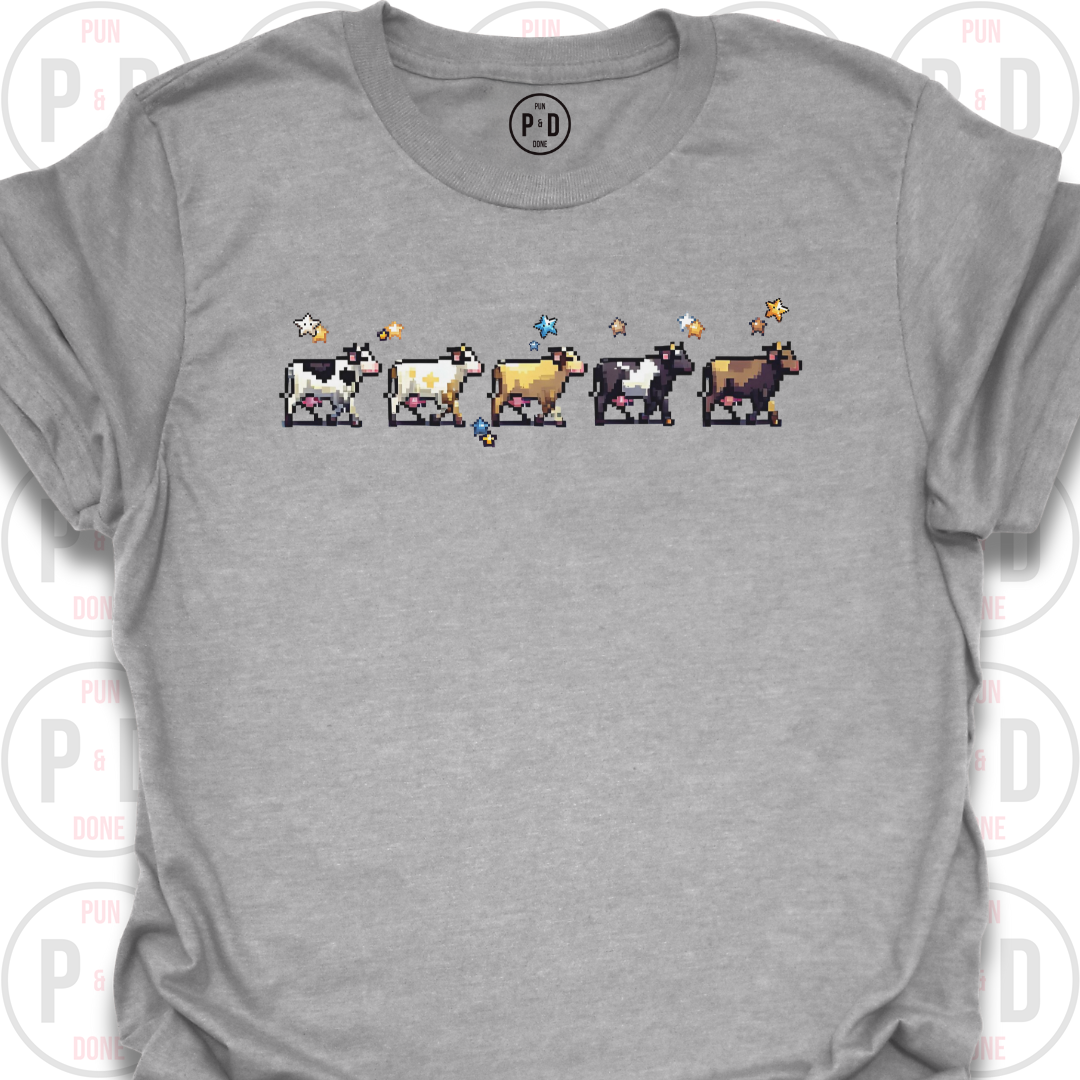 8-Bit Cows, T-Shirt
