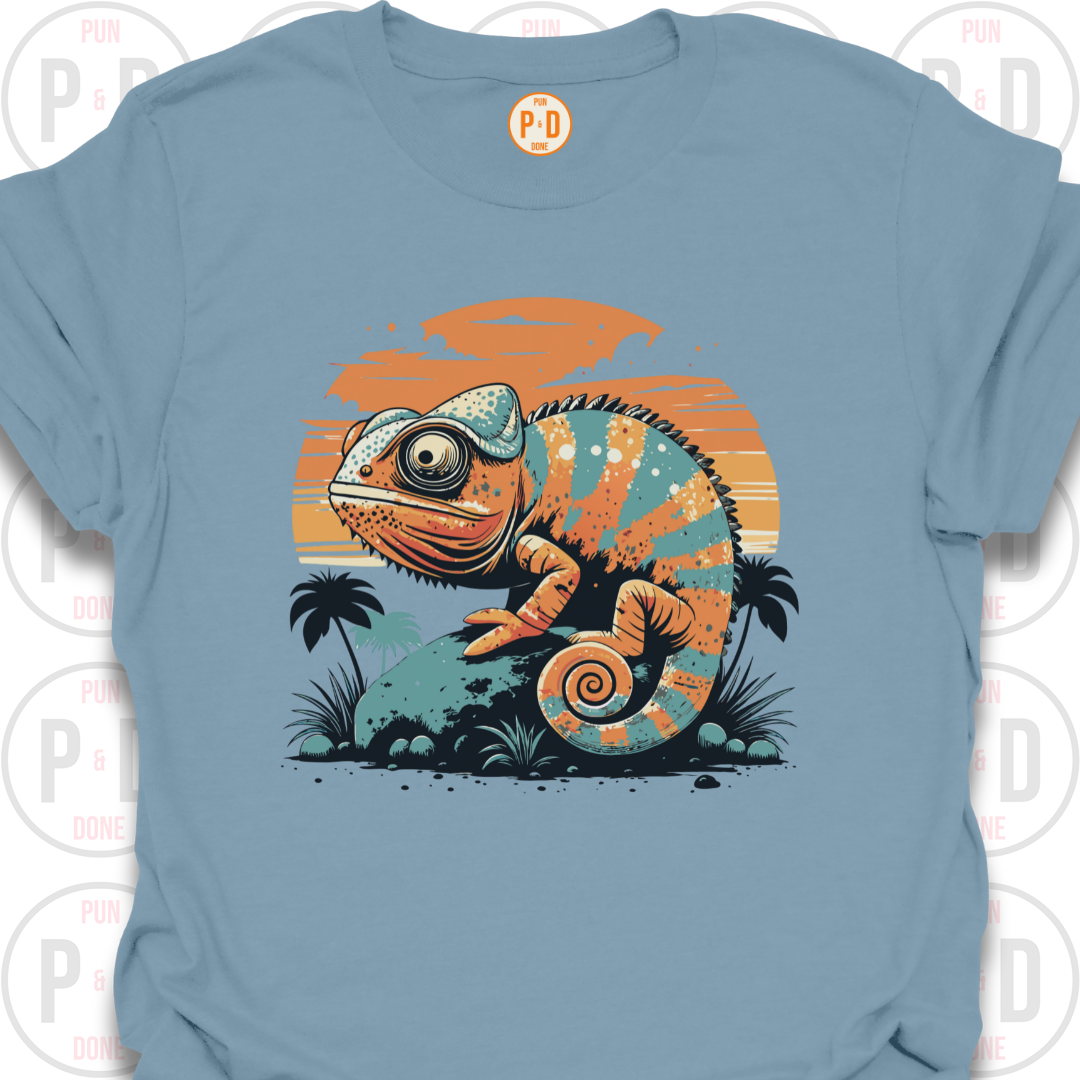 Chameleon Retro Sunset, T-Shirt