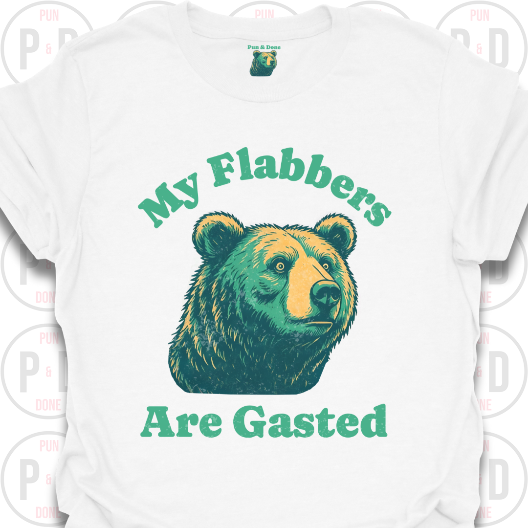 My Flabbers Are Gasted, Bear, T-Shirt (Distressed)