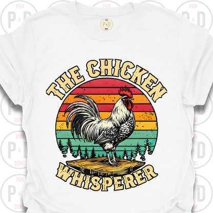 Retro Sunset Rooster, T-Shirt